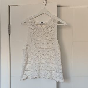 GAP Cream Crochet Knit Top